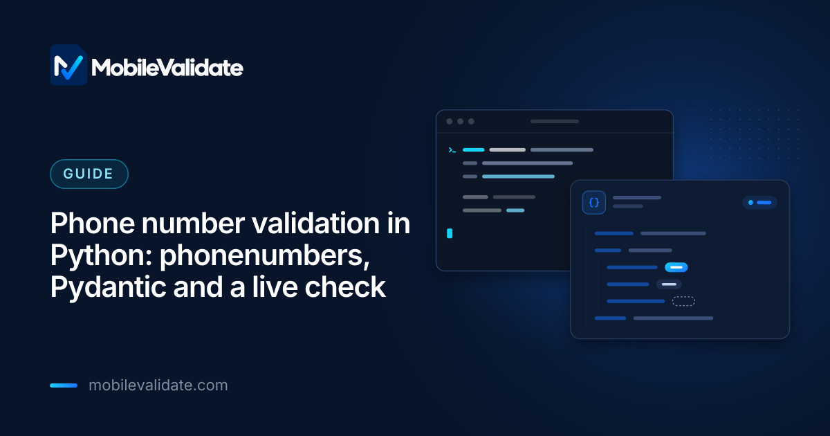 Cover: Phone number validation in Python: phonenumbers, Pydantic and a live check
