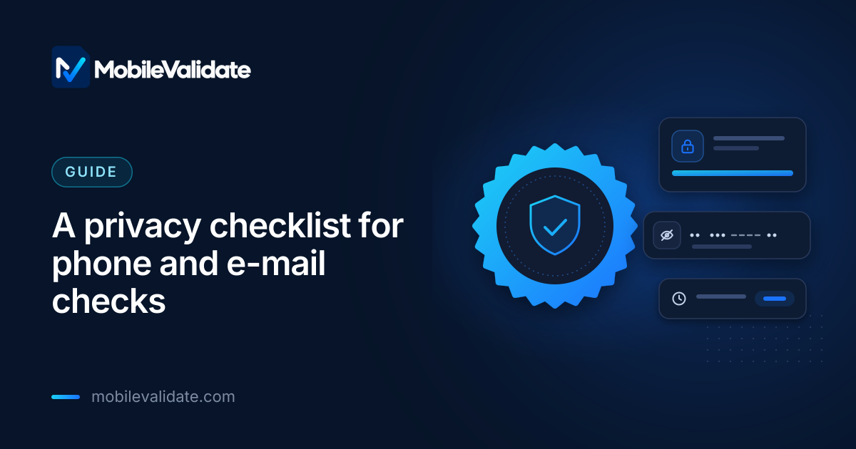 Cover: A privacy checklist for phone and e-mail checks