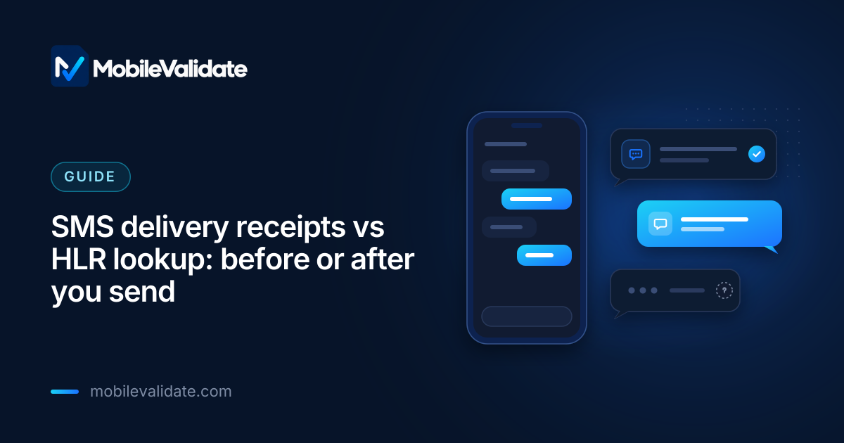 Cover: SMS delivery receipts vs HLR lookup: before or after you send